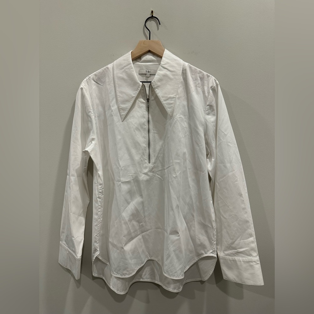 NEW Tibi Front Zip Tech Poplin Shirt (size M) - Picture 7 of 10